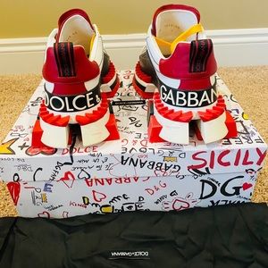 Dolce & Gabbana Super Queen Multicolor leather Sneakers.